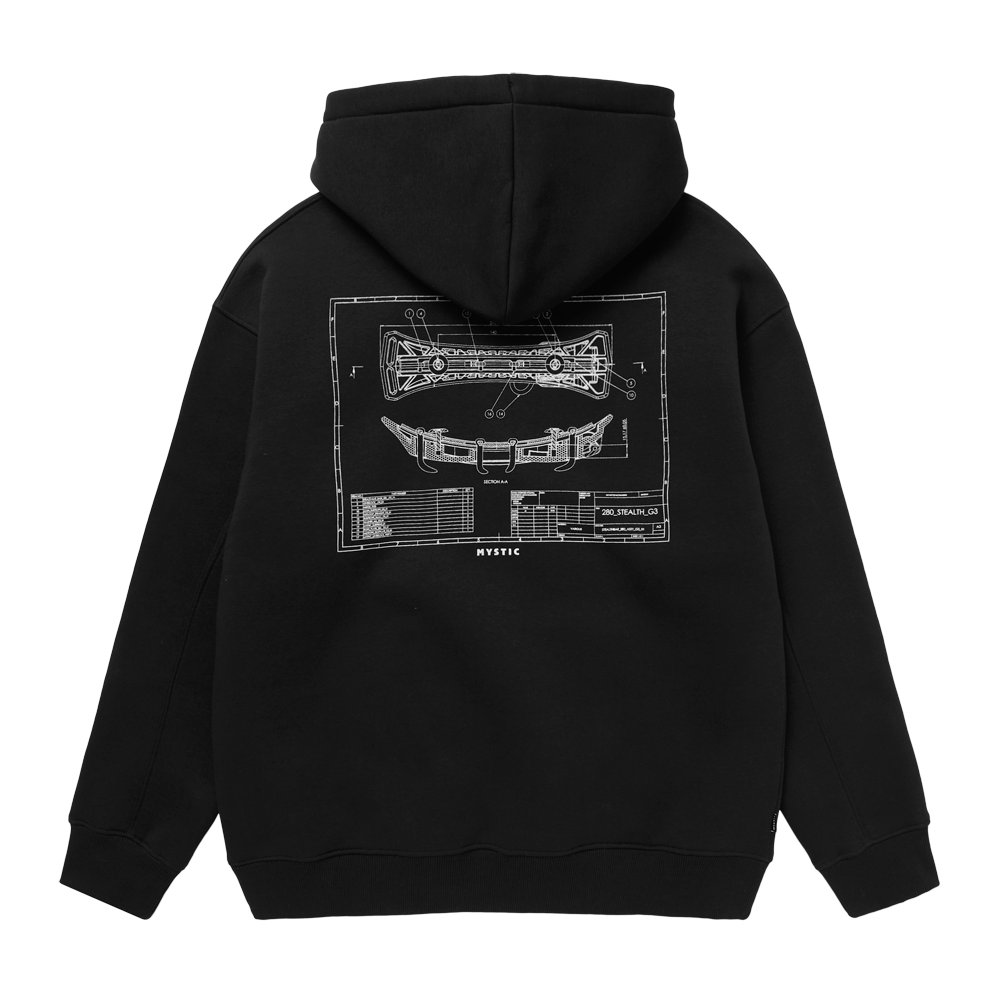 Mystic Concept SB1 Hooded Sweatshirt Black back on model