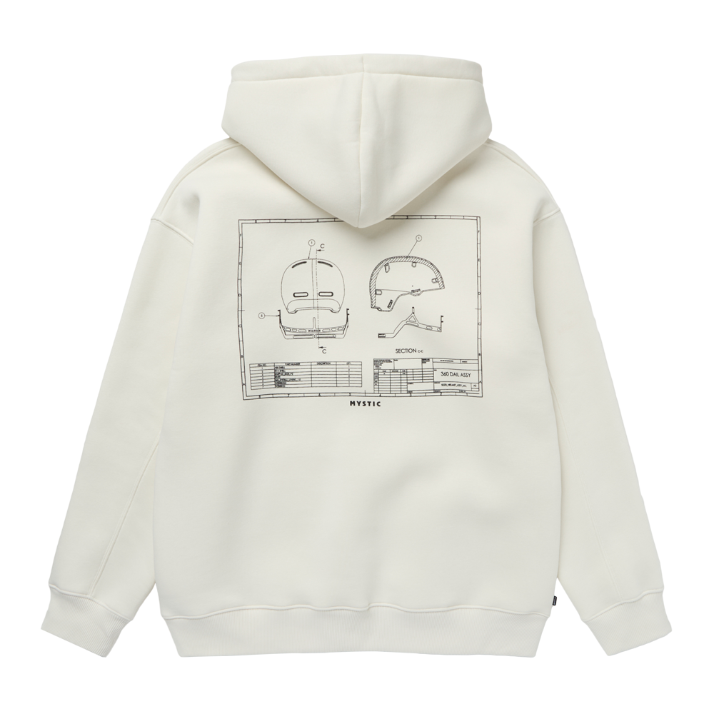 Mystic Concept H1 Hooded Sweatshirt Off White back print detail