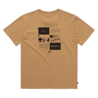 Mystic Trifecta Tee Slate Brown back print detail