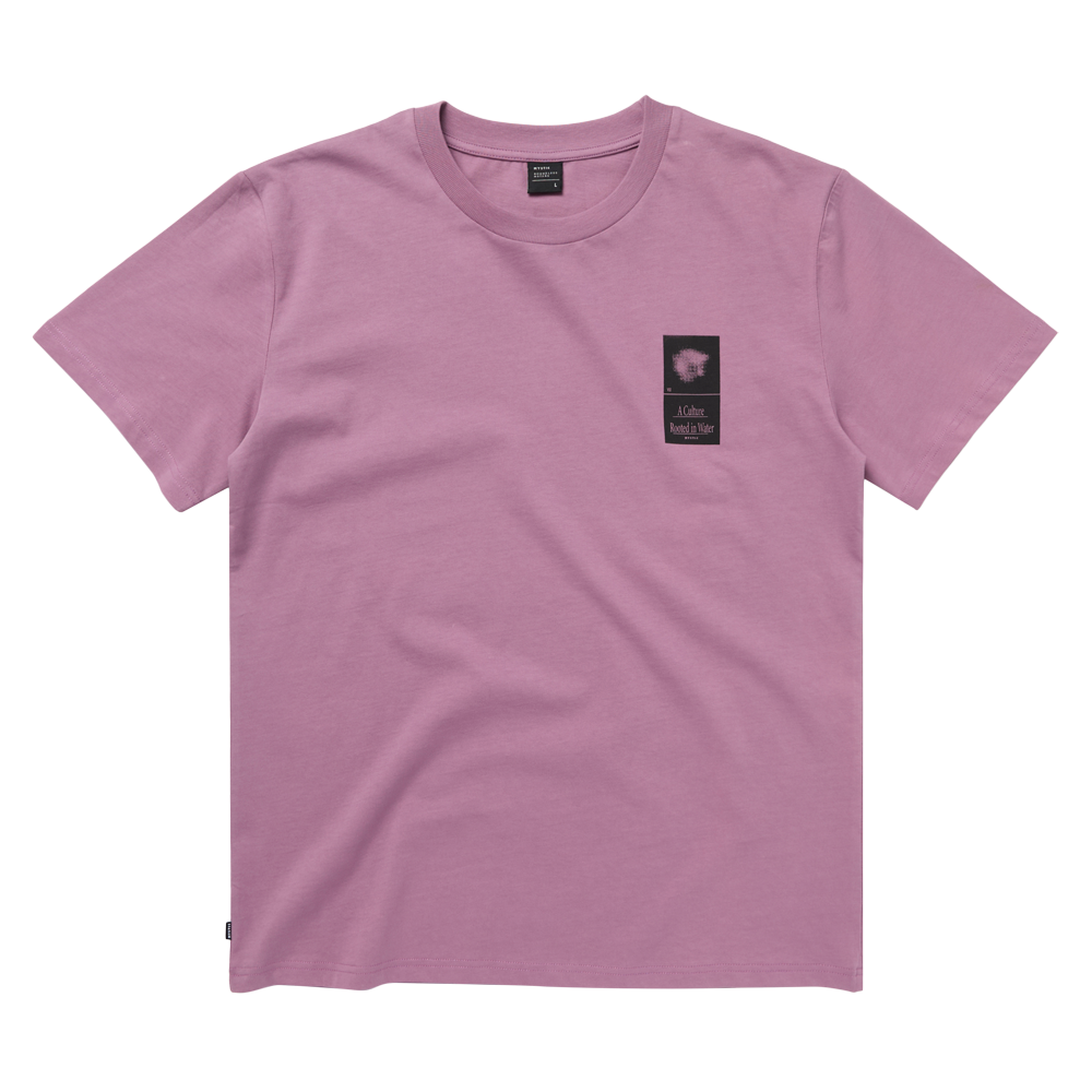 Mystic Pansy Tee Rosewood front on model