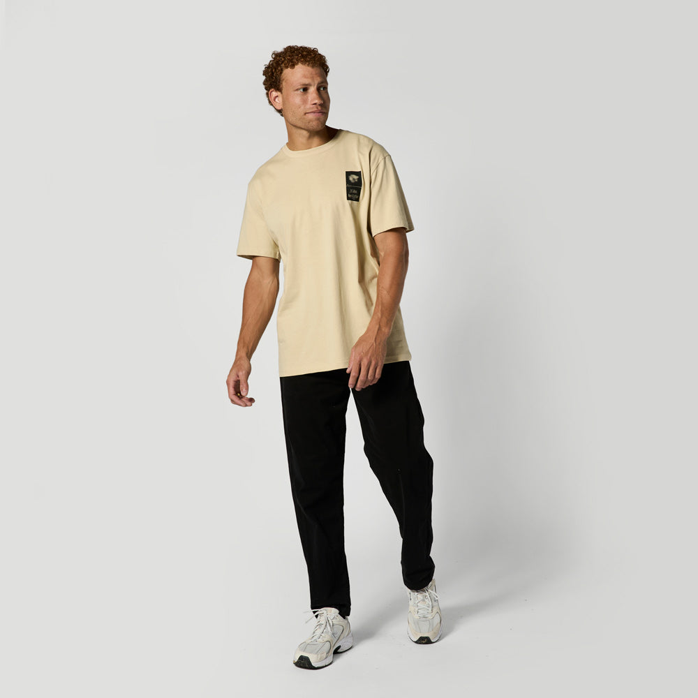 Mystic Pansy Tee Pale Khaki print detail