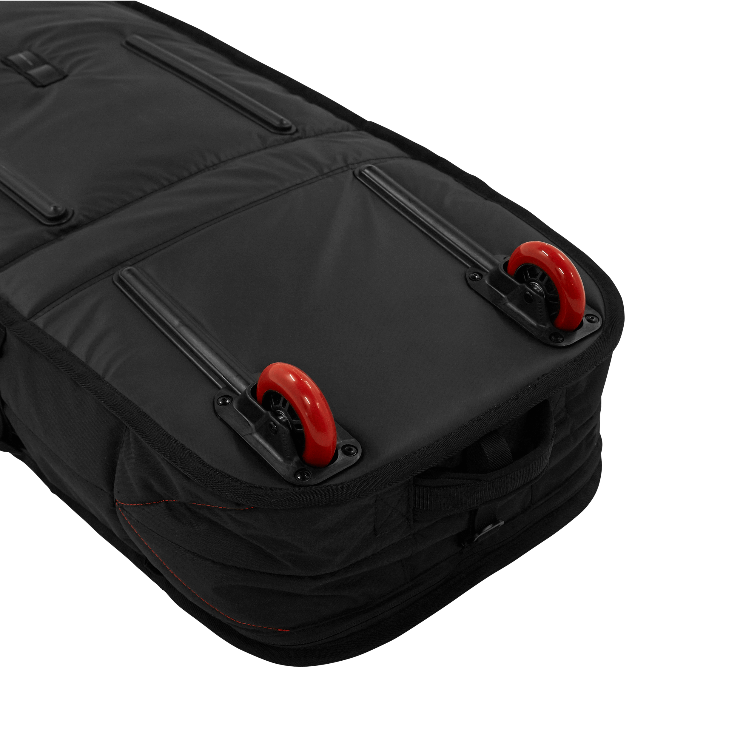 Saga Boardbag - Black - 2026 with red handles and durable water-repellent fabric.