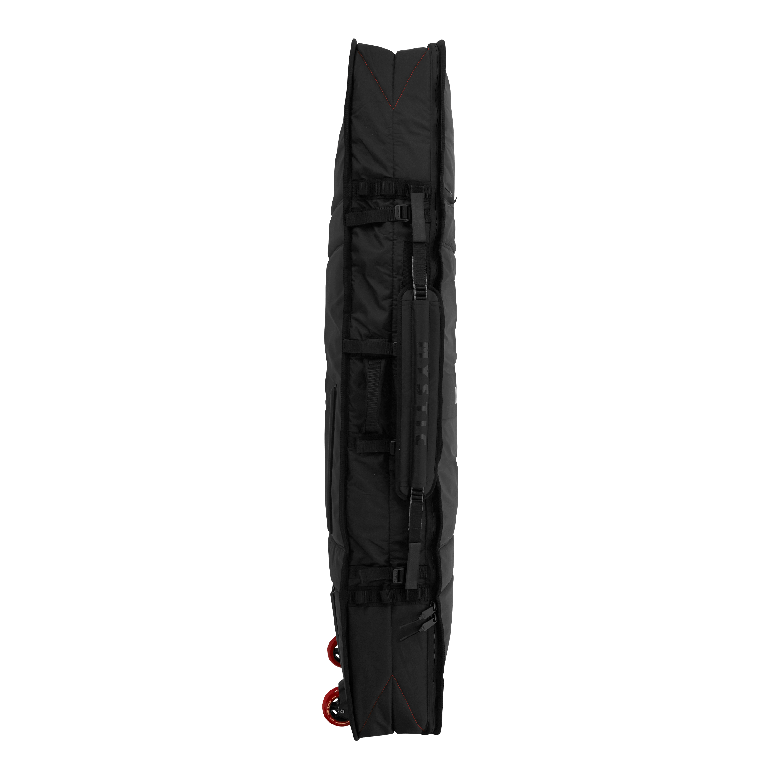 Saga Boardbag - Black - 2026 side view showcasing water-repellent fabric and air vent.