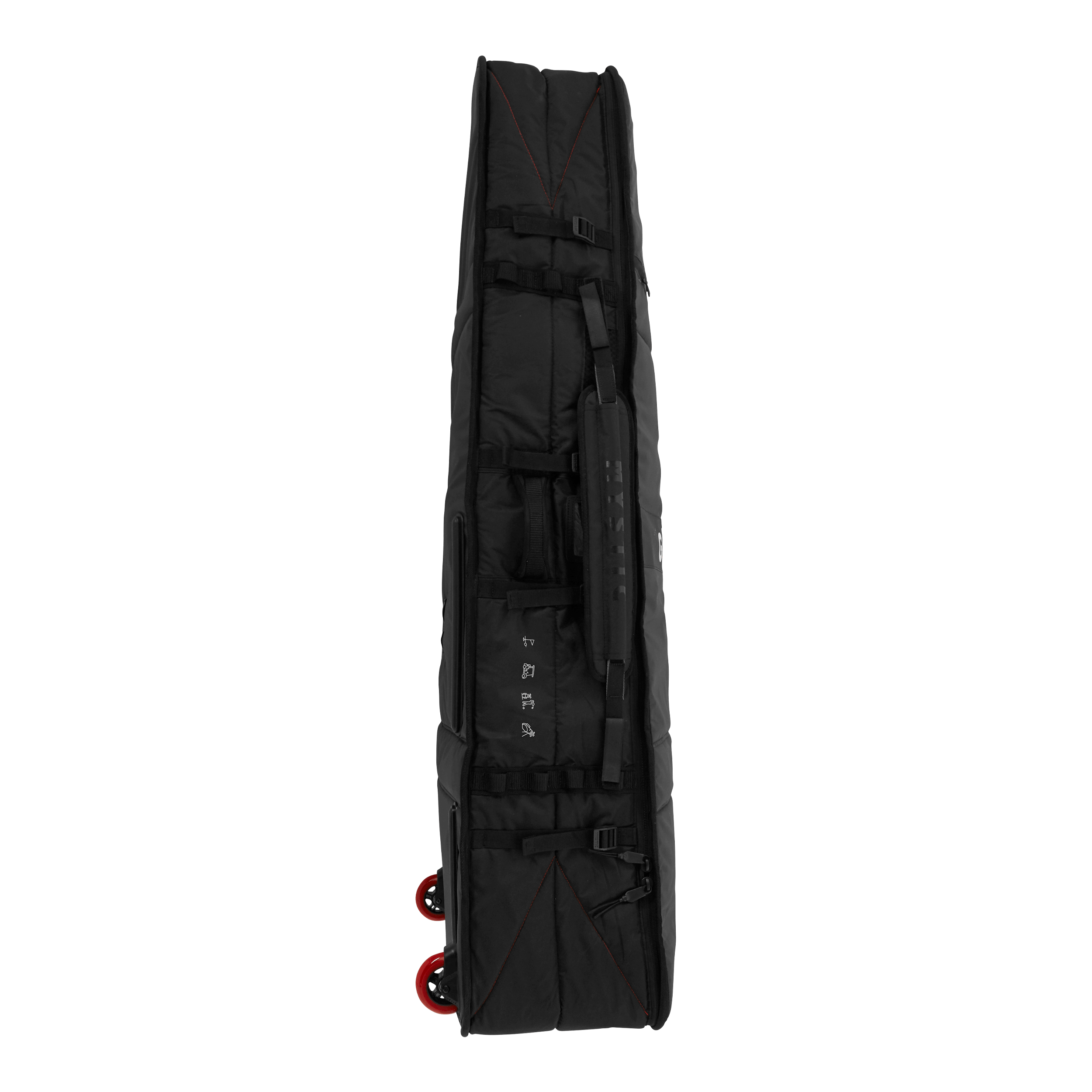Saga Golfbag Boardbag - Black - 2026, durable water repellent fabric with interconnect strap and air vent.