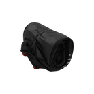 Saga Surf XL Boardbag - Black - 2026 rolled and secured with adjustable straps for easy transport.
