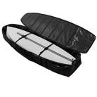 Saga Surf XL Boardbag - Black - 2026 with a surfboard inside, showcasing its durable water repellent fabric.