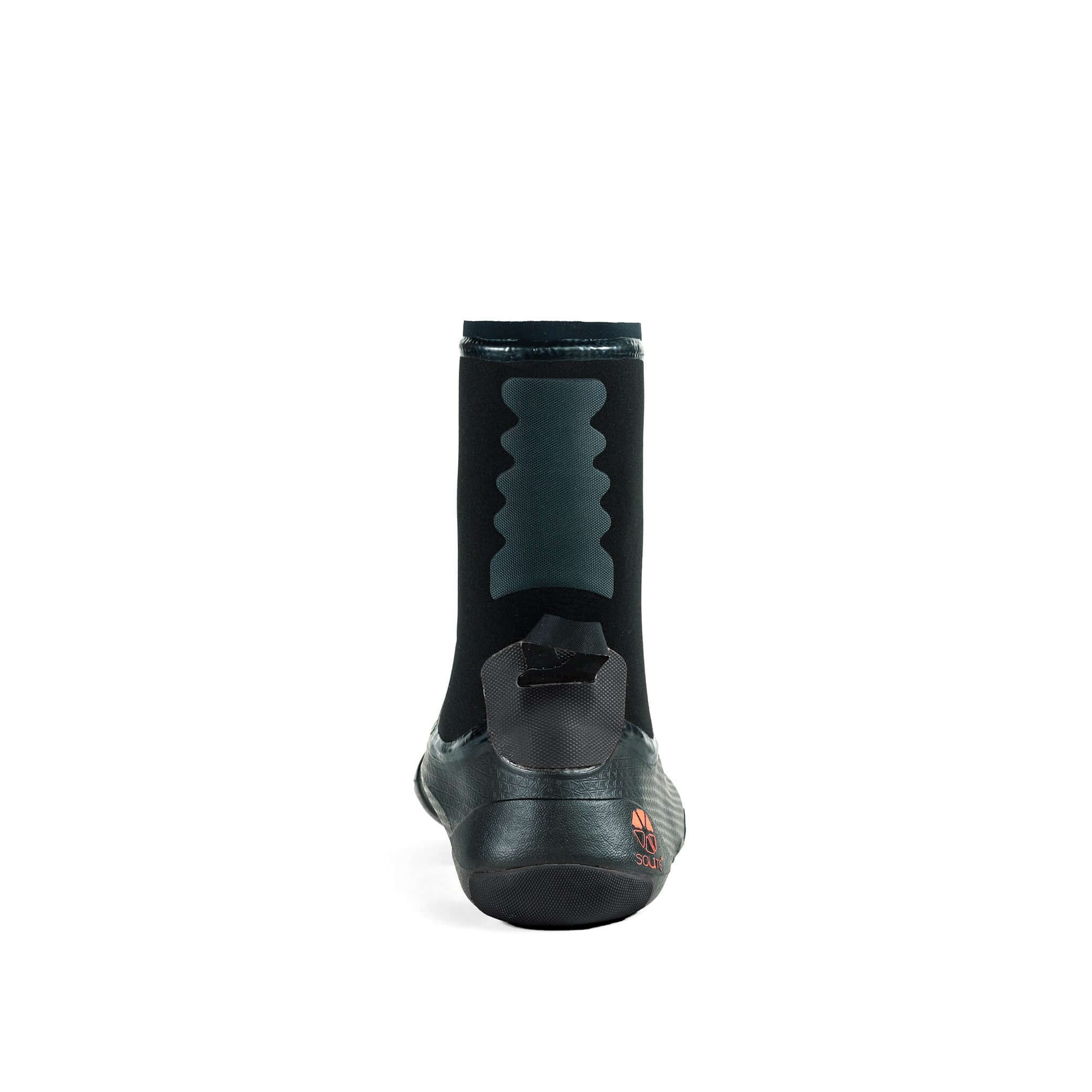 Back view of Solite 8mm Custom 2.0 Watersports Boot featuring a snug fit and upgraded sole design.