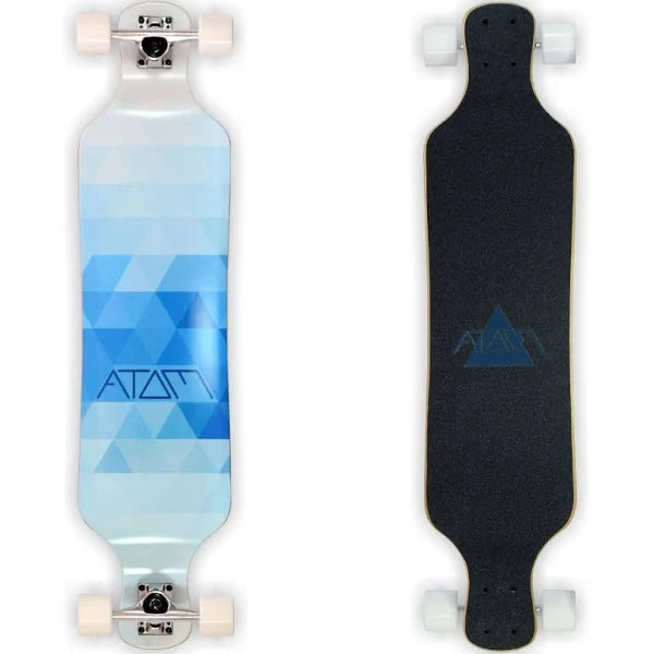 Atom Drop Deck Longboard - 39 Inch (Blue Triangles)