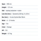 HQ Kites Rush Pro Trainer Kite 3 line with bar